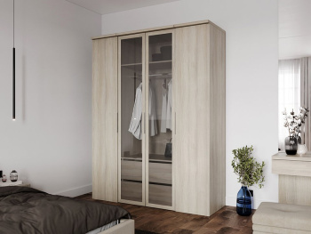 Комплект шкафов 180х60х236 (Белый шпон дуба, Белый шпон дуба ЛДСП)