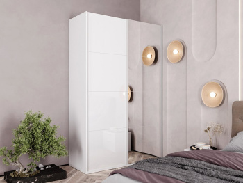 Шкаф Top Line 150х66х236 (Белый капри, Белый глянец МДФ) Шкаф Top Line 150х66х236 (Белый капри, Белый глянец МДФ)