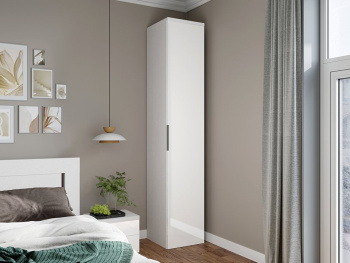 Шкаф Пенал 45х45х236 с полками (Белый капри, Белый глянец МДФ)