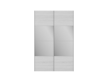 Фасад 150 см комбинированный Белый шпон дуба + зеркало Фасад 150 см комбинированный Белый шпон дуба + зеркало