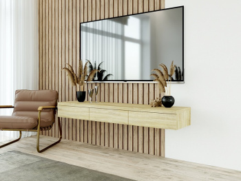 ТВ-тумба Вента 180х35х20,5 (Дуб сонома, Дуб сонома ЛДСП)