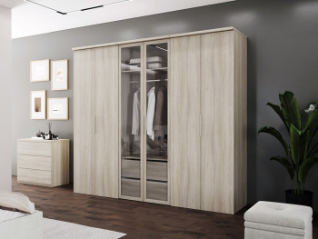 Комплект шкафов 270х60х236 (Белый шпон дуба, Белый шпон дуба ЛДСП)