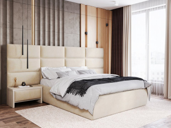 Кровать Сицилия с подъёмным механизмом кремовая 160х200 Кровать Сицилия с подъёмным механизмом кремовая 160х200