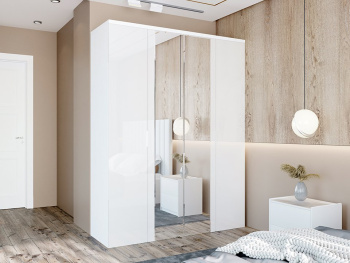 Шкаф Wing Line 180х60х236 (Белый капри, Белый глянец МДФ)