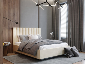 Кровать Калифорния new с парящим основанием кремовая 140х200