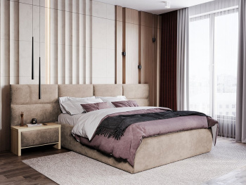 Кровать Сицилия с подъёмным механизмом бежевая 160х200 Кровать Сицилия с подъёмным механизмом бежевая 160х200