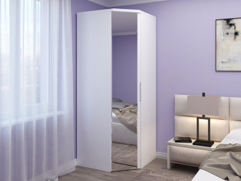 Шкаф Угловой 93х93х236 (Белый капри, Белый глянец МДФ)