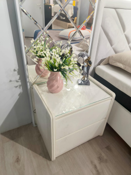 РАСПРОДАЖА _ салон МК, Тумбы прикроватные 54х40х52 с двумя ящиками Белая